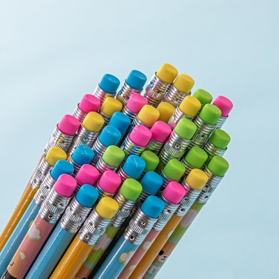 卡通少儿HB铅笔 一年级小学生写字考试用笔 带橡皮头儿童铅笔 10支图2