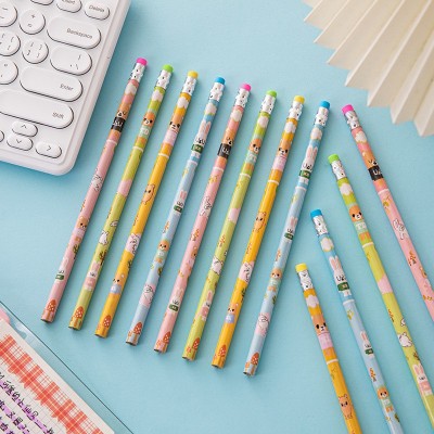 卡通少儿HB铅笔 一年级小学生写字考试用笔 带橡皮头儿童铅笔 10支图3