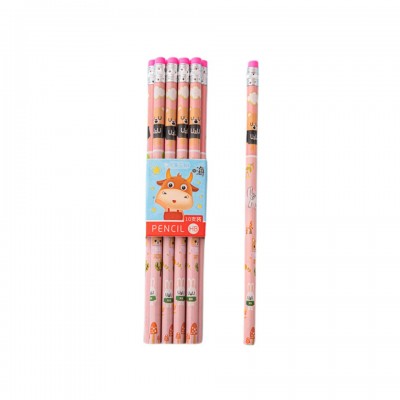 卡通少儿HB铅笔 一年级小学生写字考试用笔 带橡皮头儿童铅笔 10支图4