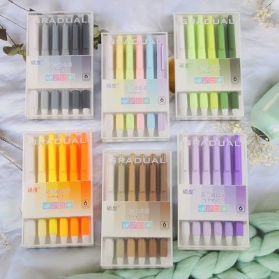 莫兰迪ST头刷题笔学生盒装中性笔套装渐变色笔杆水性笔办公签字笔 1盒