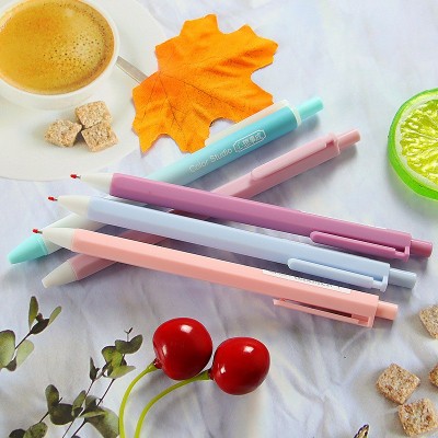 创意莫兰迪色按动笔正姿六角杆按压中性笔套装学生文具水笔签字笔 1盒图3