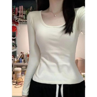 百搭秋冬上衣保暖德绒圆领T恤2025长袖女装春秋打底辣妹修身显瘦图3