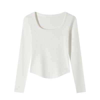 百搭秋冬上衣保暖德绒圆领T恤2025长袖女装春秋打底辣妹修身显瘦图5