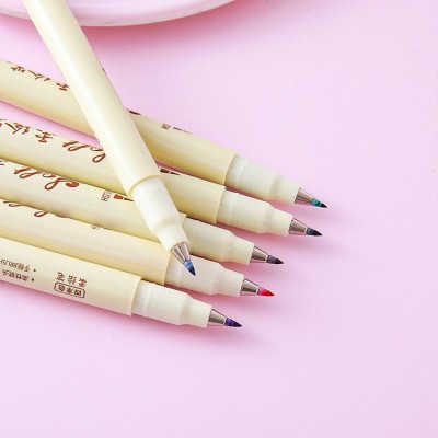 经典国色柔绘笔 学生文具书法练字笔 彩色手账笔美术勾线笔秀丽笔 2袋