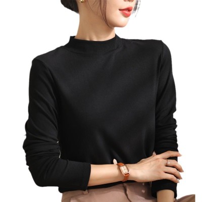 2024年秋冬半高领打底衫女长袖T恤纯色气质百搭内搭上衣抖音直供图4