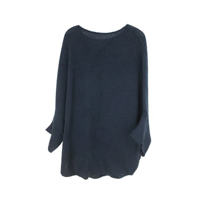 外贸跨境欧美亚马逊源头厂家 针织衫圆领蝙蝠袖宽松上衣时尚休闲图2