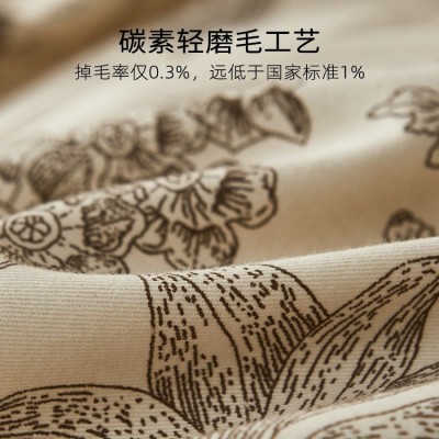 100长绒棉印花磨毛四件套全棉纯棉春秋加厚床单被套床笠床上用品4 1件图3