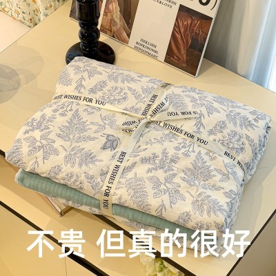 豹纹床上四件套水洗棉双层纱工艺柔软被套床单宿舍床品三件套 1件