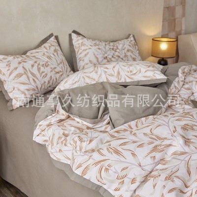 秋冬美式100支新疆长绒棉四件套 加厚全棉印花磨毛床上用品厂家 1套图4