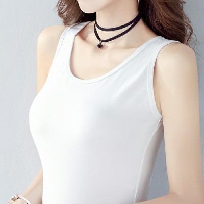 棉背心女夏季打底衫宽肩背心上衣百搭休闲纯色小背心吊带内搭内衣图4
