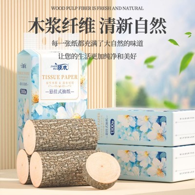 臻木蓝白花系列悬挂抽纸家用大包擦手纸厕纸平板纸巾低至/3.19包 1件图2