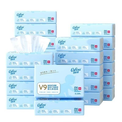 可心柔婴儿保湿纸120抽M码16包宝宝纸面巾乳霜纸柔纸巾云柔巾 1件图5