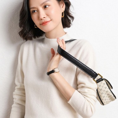 秋冬新款半高领毛衣女宽松长袖打底内搭套头大码针织上衣图2