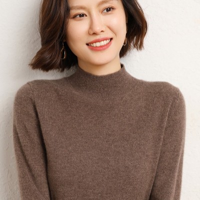 秋冬新款半高领毛衣女宽松长袖打底内搭套头大码针织上衣图4