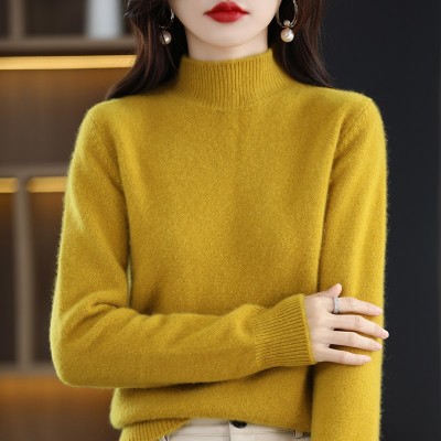 秋冬新款毛衣女半高领长袖女装上衣宽松显瘦百搭毛衣套头针织衫图2