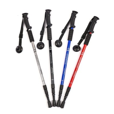 厂家直供登山杖伸缩折叠直柄三节手杖徒步爬山拐杖健走棍户外装备图2