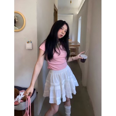 芭蕾风蛋糕裙白色蓬蓬裙半身裙女装夏季小个子短裙甜美裙子A字裙图4