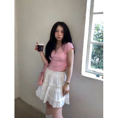 芭蕾风蛋糕裙白色蓬蓬裙半身裙女装夏季小个子短裙甜美裙子A字裙图5