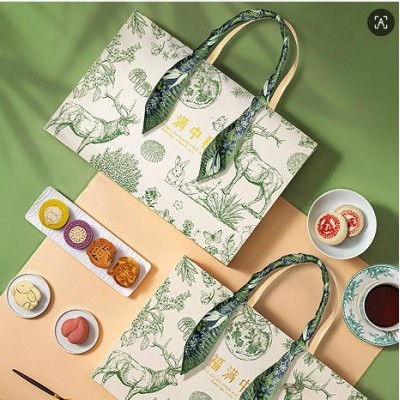 月饼礼盒装广式苏式五仁冰皮流心奶黄蛋黄莲蓉桃山皮月饼(好柿发生月饼礼盒8饼8味（红）)图4