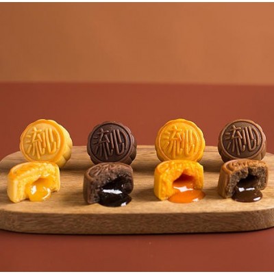 皇冠世家港式奶黄流心奶黄月饼巧克力海盐芝士月饼中秋月礼盒散装50g奶黄流心月饼（公版）图2