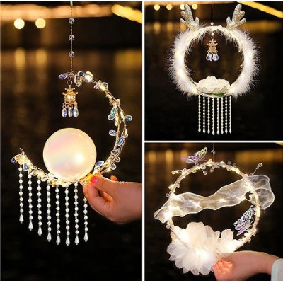 中秋花灯中秋节灯笼儿童手提小灯笼手工发光diy宫灯摆摊