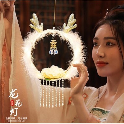 中秋花灯中秋节灯笼儿童手提小灯笼手工发光diy宫灯摆摊图4