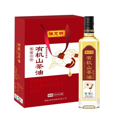 陈克明有机山茶油500ml*2物理一级压榨无添加送好礼批发厂家直供  1盒图5