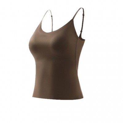 6617纯色吊带背心夏季薄款带胸垫一体式免穿文胸冰丝无痕美背6631图4