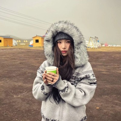 费尔岛毛衣开衫慵懒感女秋季毛领连帽针织衫软糯外套宽松上衣