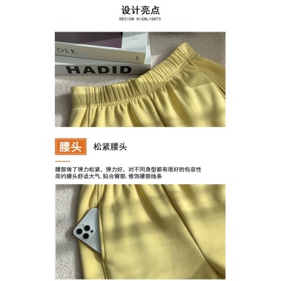 2025秋冬季大码卫裤加厚男女lulu同款束脚宽松直筒阔腿休闲运动裤图3