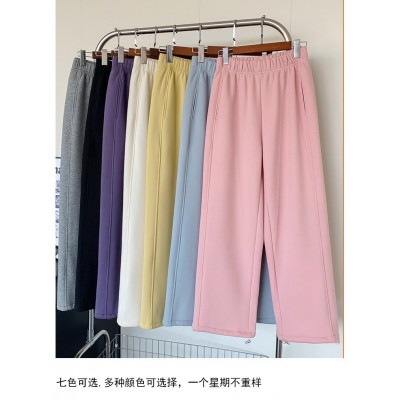 2025秋冬季大码卫裤加厚男女lulu同款束脚宽松直筒阔腿休闲运动裤图5