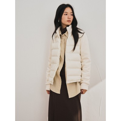 短款摇粒绒羽绒外套女秋冬纯色鸭绒保暖开衫高级感百搭潮流外套图2