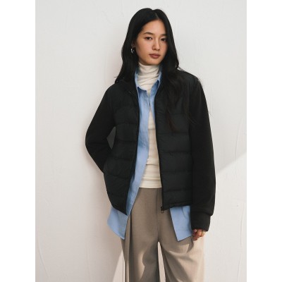 短款摇粒绒羽绒外套女秋冬纯色鸭绒保暖开衫高级感百搭潮流外套图4