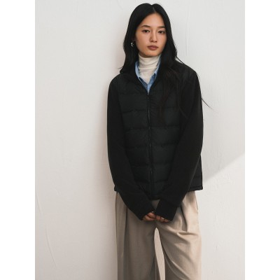 短款摇粒绒羽绒外套女秋冬纯色鸭绒保暖开衫高级感百搭潮流外套图5