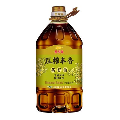 金龙鱼压榨本香菜籽油5L食用油 非转基因物理压榨 家用大桶装菜油