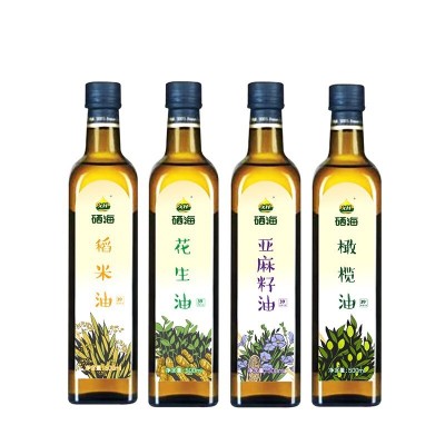 xh硒海有机亚麻籽油一级冷榨500ml*4瓶礼盒装团购福利厂家批发图2