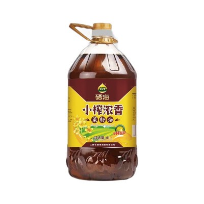 XH硒海包邮物理压榨小榨浓香菜籽油4L菜籽家用食用油植物油桶装图4