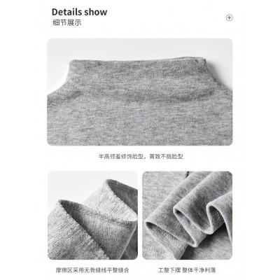 天丝莱赛尔磨毛半高领长袖打底衫女士内搭秋冬季舒服绒高级感简约图5