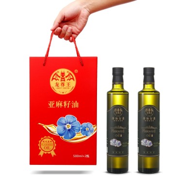 亚麻籽甘油二酯油礼盒装冷榨一级亚麻籽油 500ml/2瓶装 会销私域图2