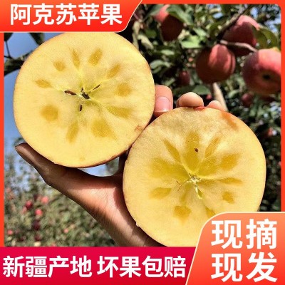 阿克苏直发新疆阿克苏自然熟冰糖心苹果净重4.5斤-9斤 1箱图3