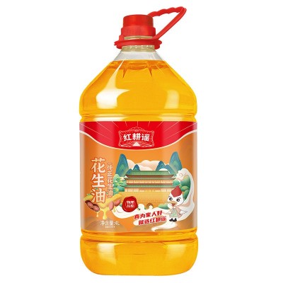红耕谣一级花生油4L物理压榨纯花生食用油家用送礼食用油批发图5