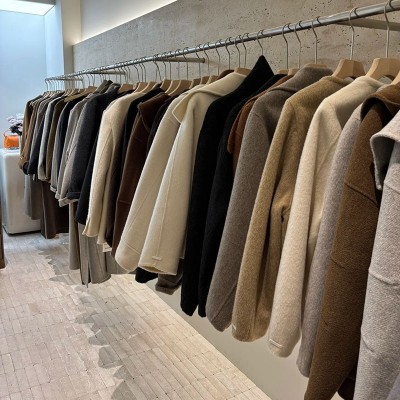 深圳南油秋冬季新款韩版长款双面羊绒大衣高级感毛呢外套女装批发图3