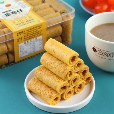 益树李传统小吃糕点咸蛋黄蛋卷休闲零食饼干香葱海苔口味批发酥脆 2盒图2