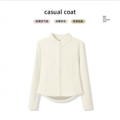 石墨烯蚕丝加厚立领上衣女秋冬显气质时尚显瘦百搭拉链瑜伽服外套图4