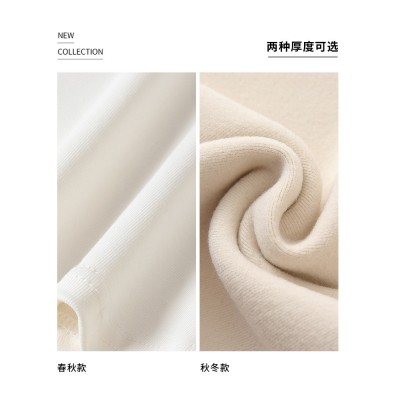 K2636棉正肩长袖T恤女士秋冬季内搭中长款打底衫辣妹外穿修身上衣图2