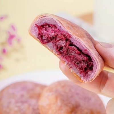 东巴客玫瑰鲜花饼600克家庭装提袋 云南特产鲜花饼玫瑰花饼零食品 1袋