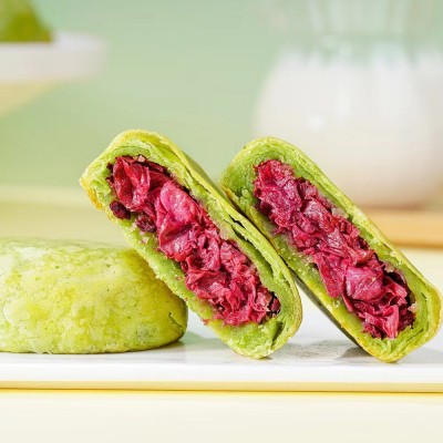 东巴客玫瑰鲜花饼600克家庭装提袋 云南特产鲜花饼玫瑰花饼零食品 1袋图4