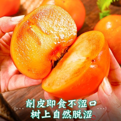 巧克力脆柿子新鲜水果当季黄甜硬柿子无核糖心柿子一件代发图2