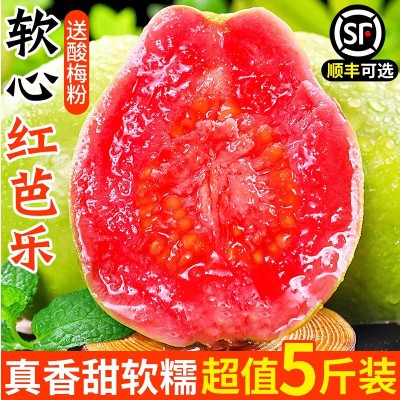 广西红心芭乐水果新鲜5斤番石榴甜巴当季整箱顺丰包珍珠无籽图2