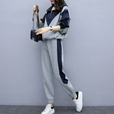 春季运动套装女时尚2023新款大码宽松学生气质洋气春秋休闲两件套图4